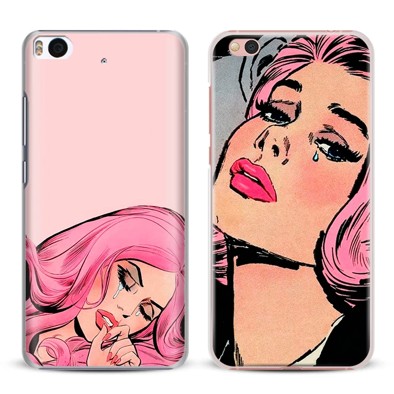 

Pop Art Sad Girl Vintage Coque For Xiaomi Redmi Note 2 3 4 4x Pro Mi4 Mi5 Mi5s Mi5X Mi6 Minote Mobile Phone Case Shell Cover bag