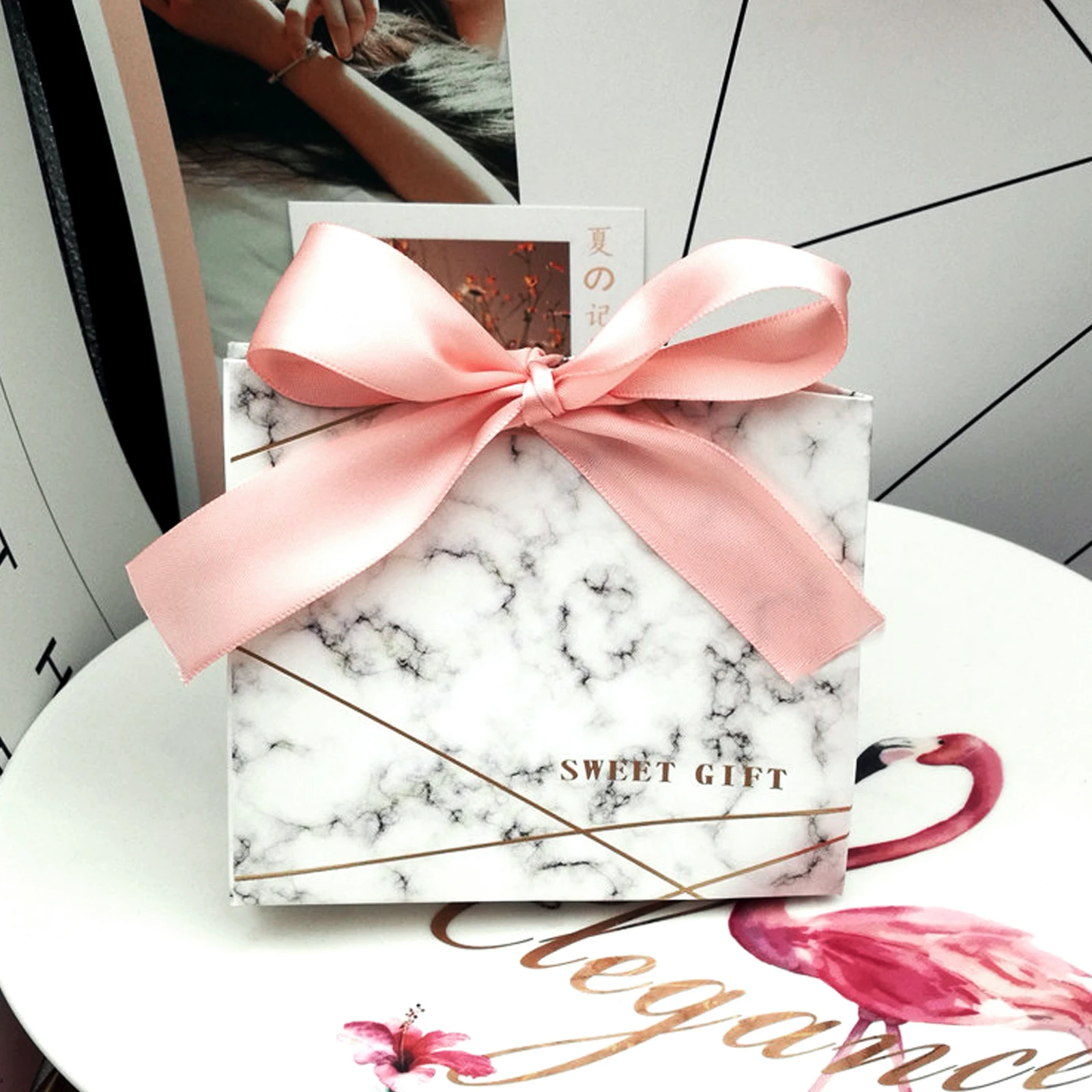 5 шт крафт-бумага коробка конфет на свадьбу с лентой Chocloate коробка для подарка сумка для помолвки прием гостей в доме невесты подарок для гостей - Цвет: 5