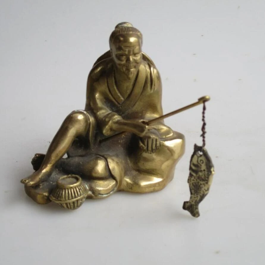 Decorazioni Di Nozze Collezione D Arte Cinese Ottone Intagliato Vecchio Pescatore Pesca Statua Decorazione Della Casa Scultura In Metallo Decorative Metal Decorative Sculpturessculpture Decorative Aliexpress