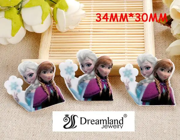 

50pcs/lot 34MM X 30MM New cartoon resin flatbacks cute kawaii princess flat back planar resin for DIY holiday decoration DF-109