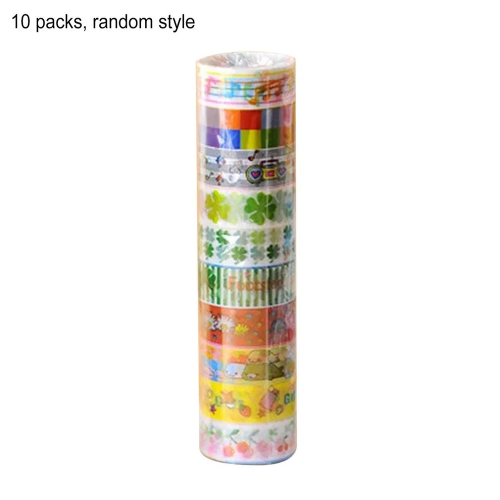 

10 pcs/lot Cute Cartoon Tape Set Japanese DIY Craft Paper Tape for Decorative Scrapbooking Bullet Journal Planner