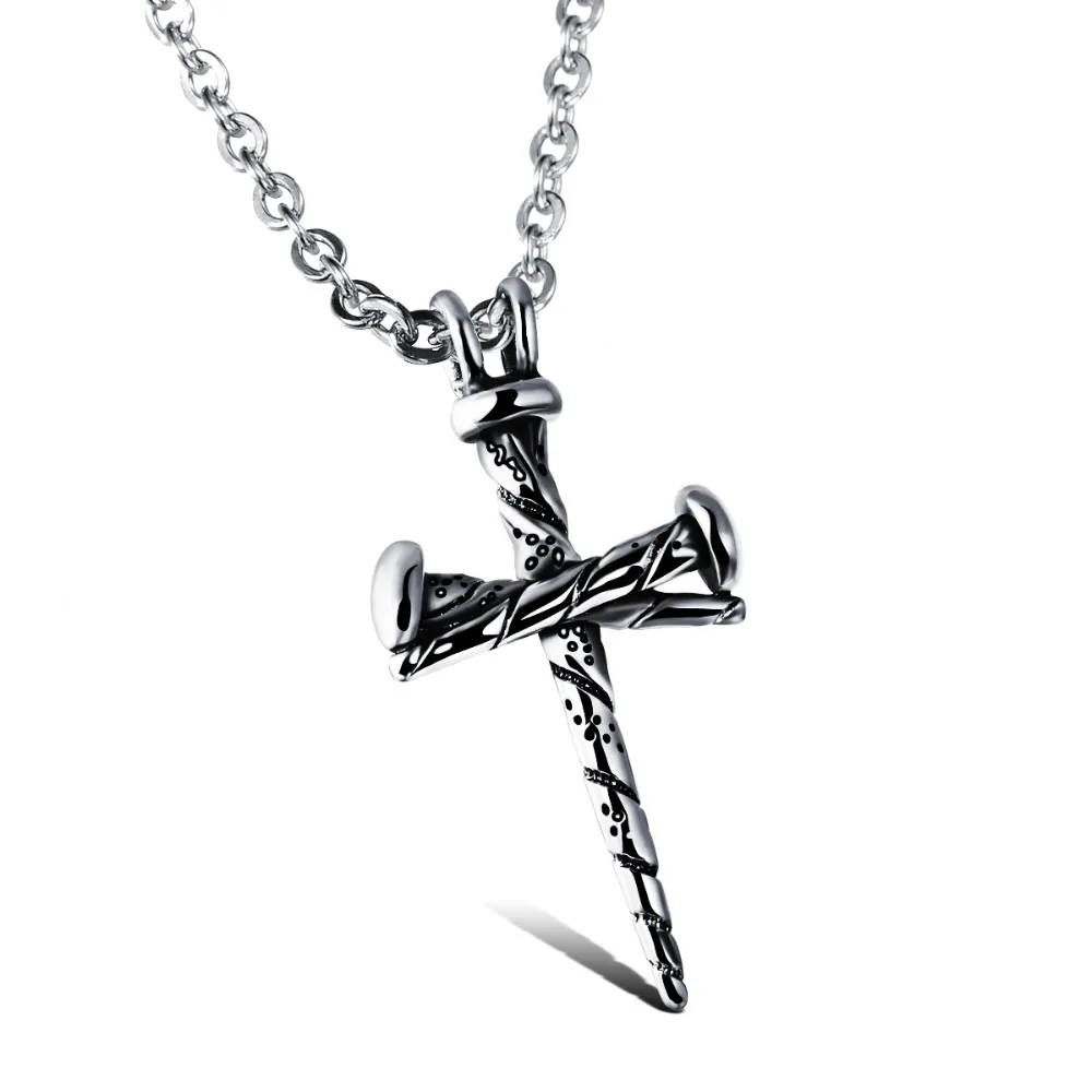 boy cross necklace leather