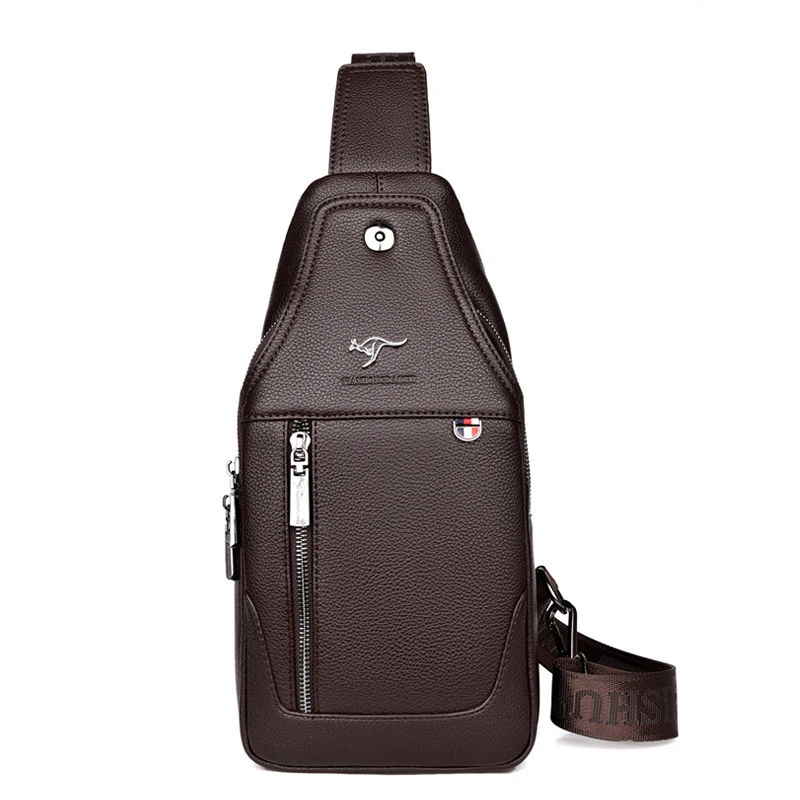  Luxury Brand Messenger Bag Leather Men Chest Bag Vintage Crossbody Shoulder Bag Men's Business Slin - 33041636298