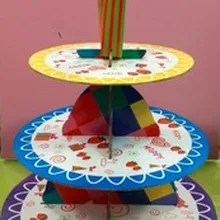 Выпечки трехслойная торт чашки торт стенд 3 цвета
