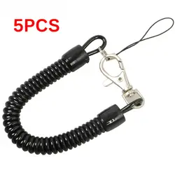 Tactical Retractable Plastic Spring Elastic Rope Security Gear Tool For Airsoft Outdoor Hiking Camping Anti-lost Phone Keychain