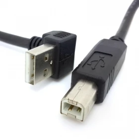 

100pcs / lots Down angled 90 degree USB 2.0 Male to B type Male Printer scanner HDD cable 1.8m 6ft , Free shipping By Fedex