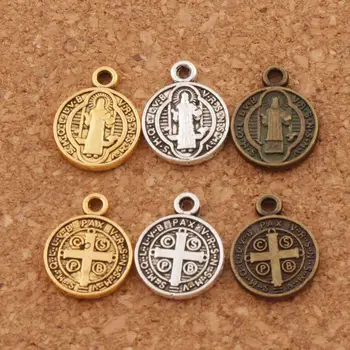 

Saint St Benedict Nursia Patron Medal Cross Charm Beads Pendants Gold/Bronze/Silver 3colors 13x10mm L1650