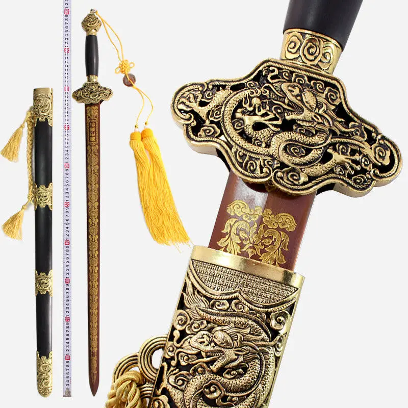 Nice Lucky Jian меч катана 1075 лезвие из углеродистой стали W Dragon аксессуар черное дерево