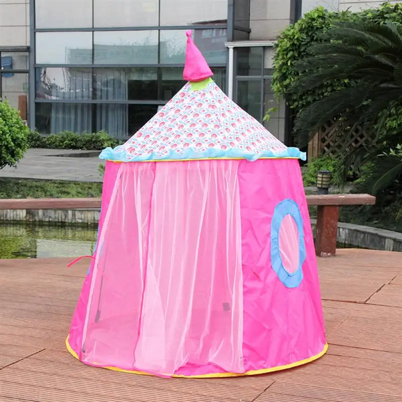Милый игровой домик для девочек принцесса замок дети палатка для игры во дворе(розовый