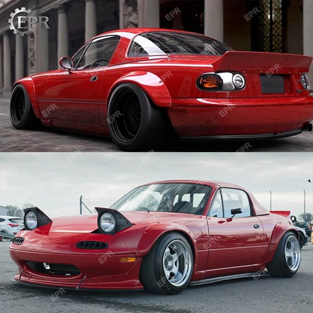 Для Mazda MX5(1989-1997) NA родстер Miata R FRP Bunny широкий корпус Стекло волокно переднее/заднее крыло тюнинг часть Отделка стекловолокно крыло