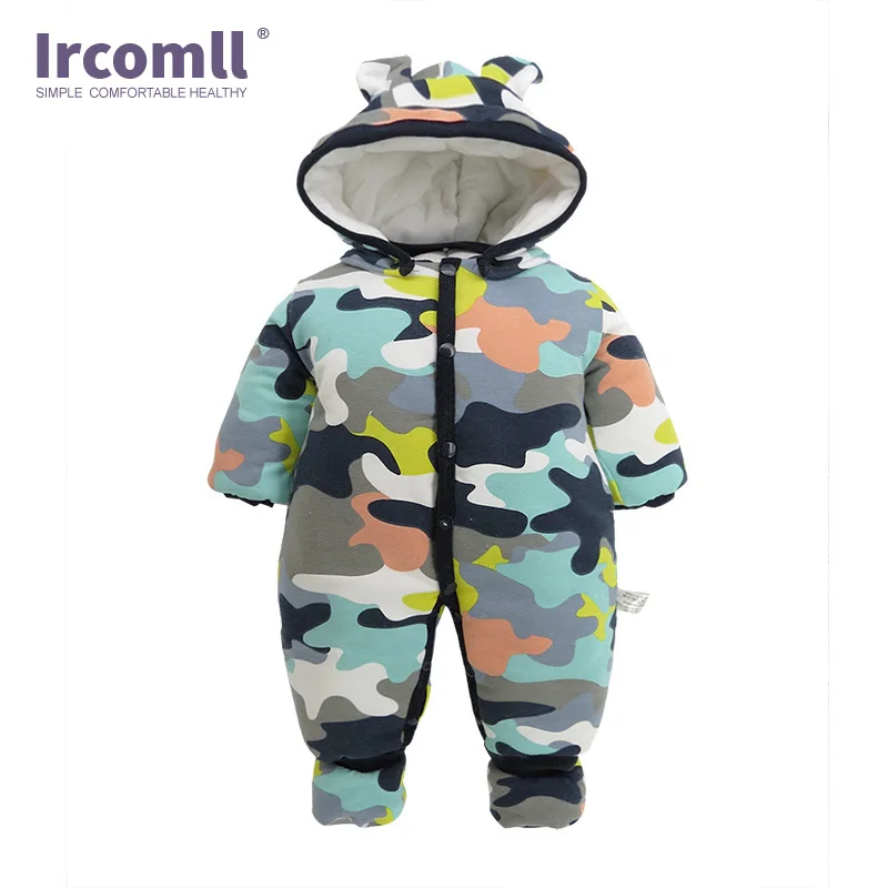 Детский камуфляжный комбинезон Ircomll хлопковый с капюшоном для новорожденных