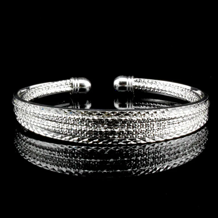 

Shining Cuff Bangle Bracelet Men Pulseras 925 Silver bracelets & bangles BG066