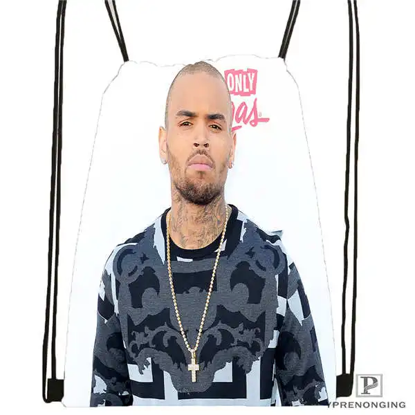 Drawstring Backpack Custom Chris-Brown-Royalty походная сумка на шнурке Cute Daypack Kids Satchel(черная спинка) 31x40 cm#180611-03-122 - Цвет: Drawstring Backpack