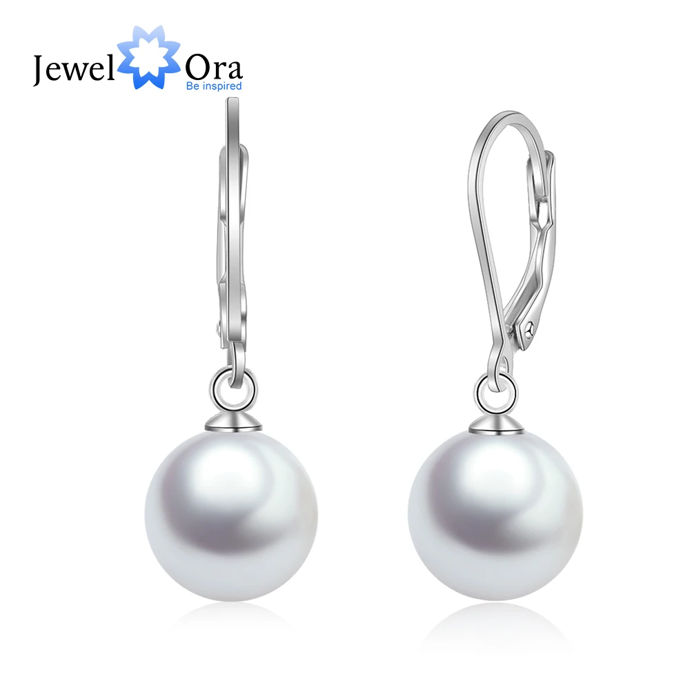 Элегантные 925 пробы серебряные серьги-кольца, женские серьги с жемчугом, свадебные украшения, подарок для сестры(JewelOra EA103263
