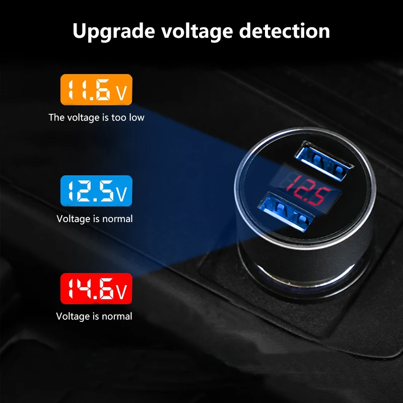 Универсальный двойной USB Автомобильное зарядное устройство цифровой светодиодный дисплей DC 5 В 3.1A Универсальный адаптер с тестером напряжения/тока для всех телефонов