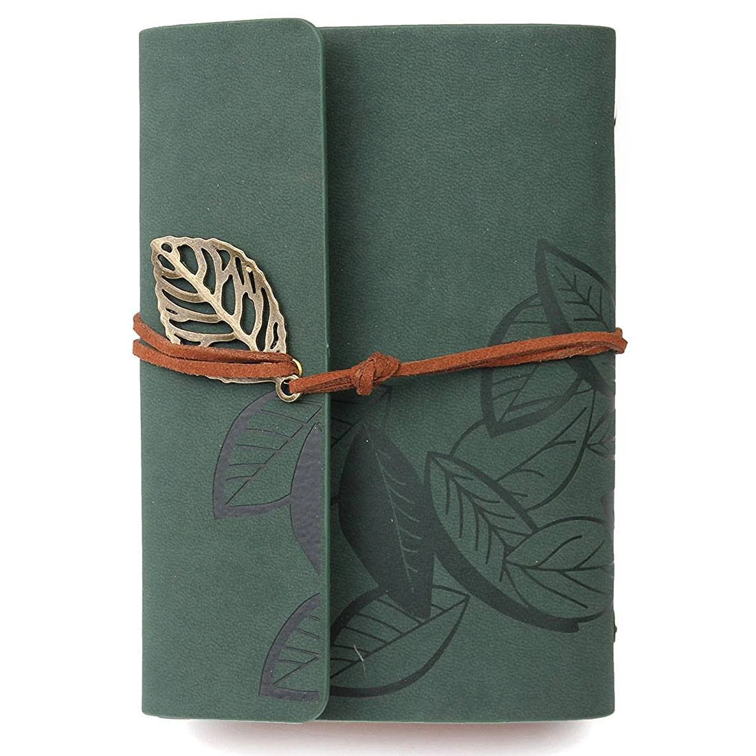 

Diary notebook vintage style leather green