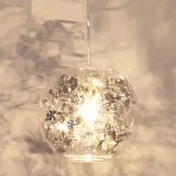 Скандинавские подвесные светильники стекло подвесной светильник современный блеск аквариум сталь цветок приостановить Кухонные