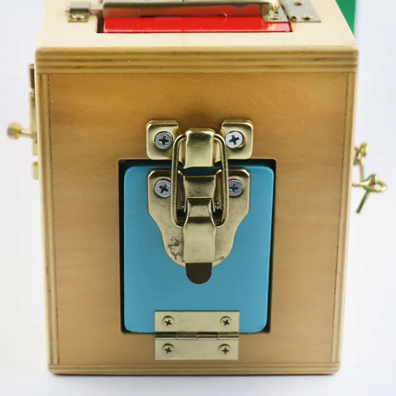 Wooden Montessori Toys Ducational Games Colorful Lock Box Juguetes Montessori Materials Preschool Learning Wooden Toys B1227T