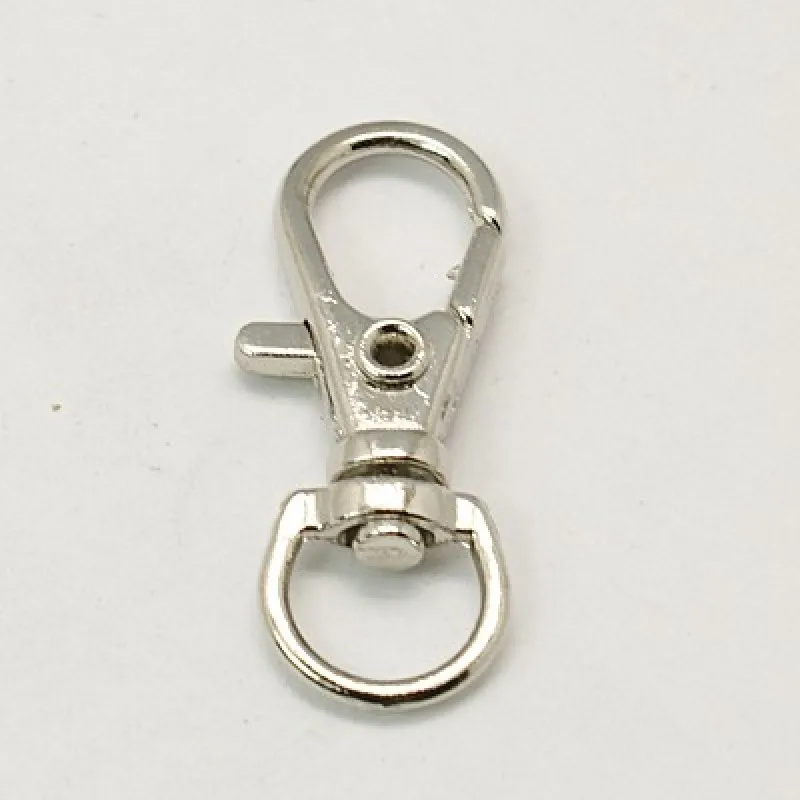 60pcs Alloy Swivel Lobster Claw Clasps Swivel Snap Hook for jewellery making DIY accessories supplies Wholesale F60 - Color: Platinum 32.5x11mm