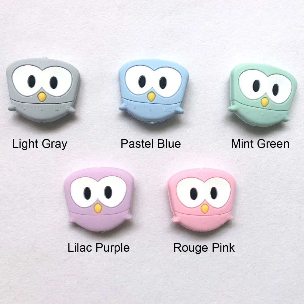 silicone owl teething beads