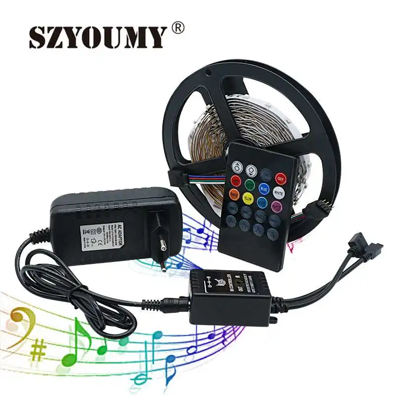 SZYOUMY музыкальная Светодиодная лента 5 м SMD5050 водонепроницаемая/IP20 RGB светильник