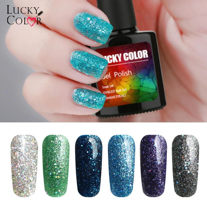 

10ML Diamond Glitter Sequins UV Nail Polish Colorful Pure Shiny Starry Platinum Paint Soak Off Gel Varnish Nail Art 25 Colors