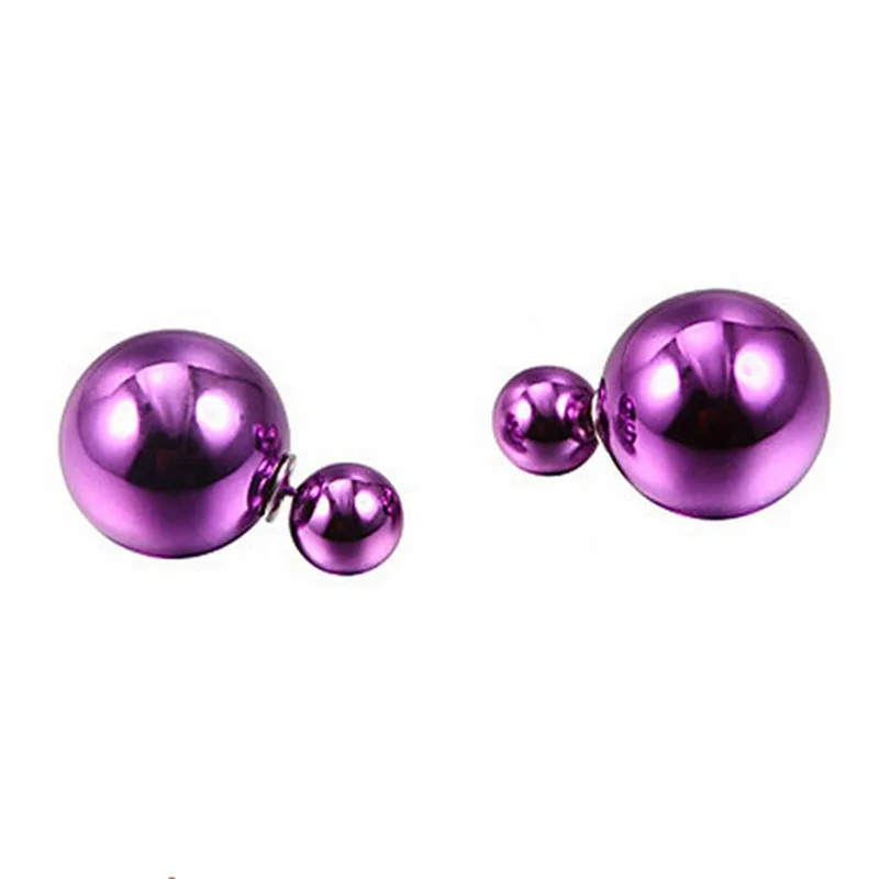 

2018 Original Earrings Double Beads Simulated Pearls Stud Earrings Color Pearl Women Gold Silver Jewelry Bijoux Brincos Trinket