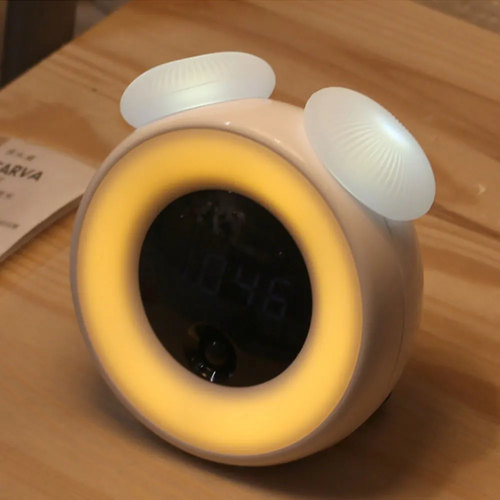 

Smart Alarm Clock LED Night Light PIR Sensor Light Table Lamp USB Power Baby Bedside Lamp for Children Bedroom Home Decoration