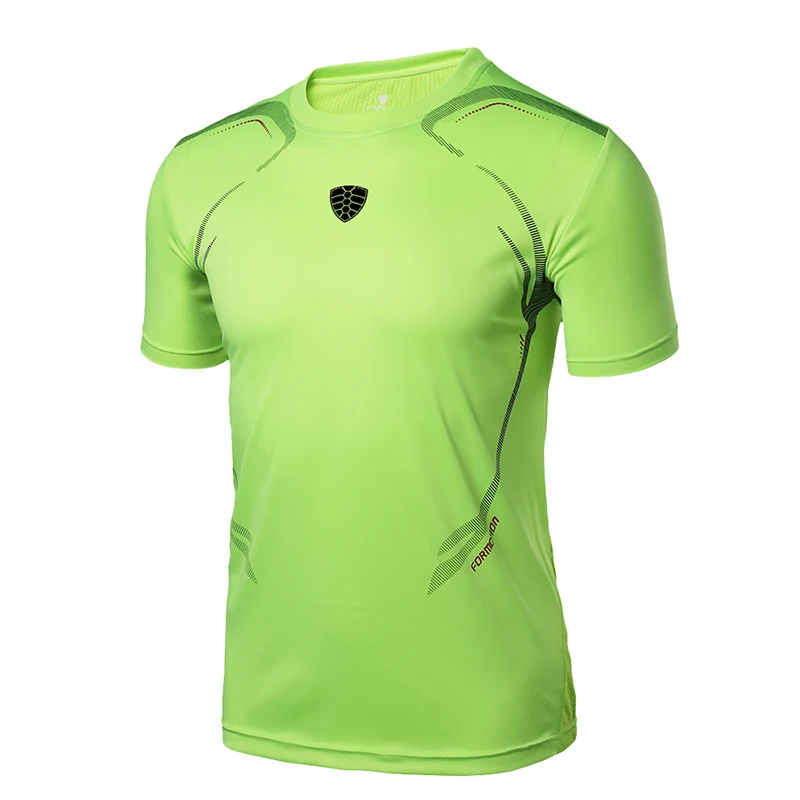 FANNAI, Мужская футболка, Спортивная, быстросохнущая, футболки для фитнеса, кроссфита, бега, Мужская футболка с коротким рукавом, для спорта, футбола, тренажерного зала, футболки - Цвет: Green