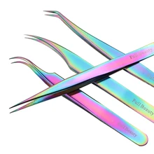

Chameleon Eyebrow Tweezers Curved/Straight Eyelash Extension Clip Nipper Picker Trimmer Rhinestone Makeup Tools Manicure TRFB1-4