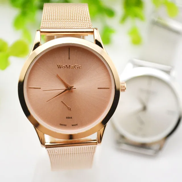 New Modern Simplified Lady's Watch Wind Steel Belt Circular Round Shell Mesh Bel New Modern Simplified Lady's Watch Wind Steel Belt Circular Round Shell Mesh Bel