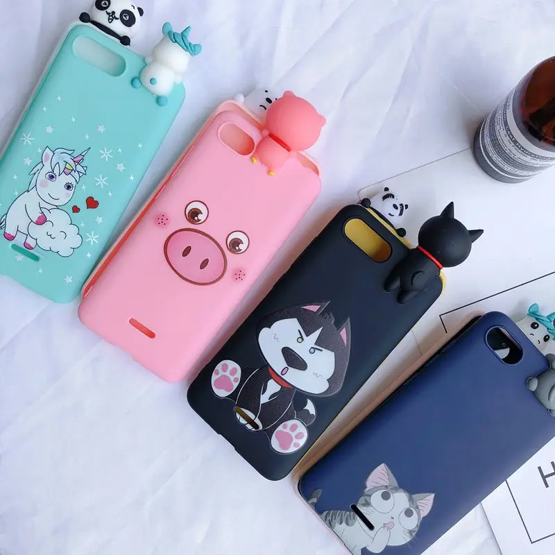 5A 6A 4X etui Xiaomi Redmi 6A 5A S2 4X чехол Kawaii 3D Медведь Единорог на для Xiaomi Redmi 5 Plus Note 4 4x 5a Prime чехол Capa