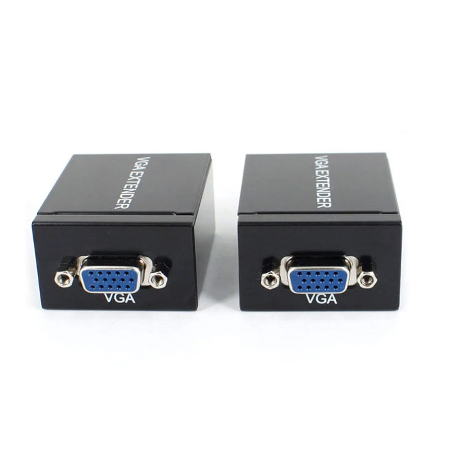Одна пара 60 м VGA удлинитель Женский в Lan Cat5 Cat5e RJ45 Ethernet адаптер усилитель