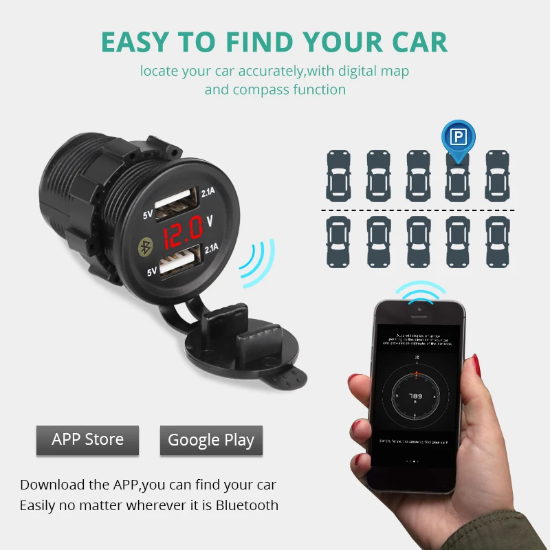 Автомобильный gps трекер локатор+ 4.2A автомобильный двойной USB зарядное устройство розетка с вольтметром авто в режиме реального времени отслеживающее устройство мобильное приложение детектор