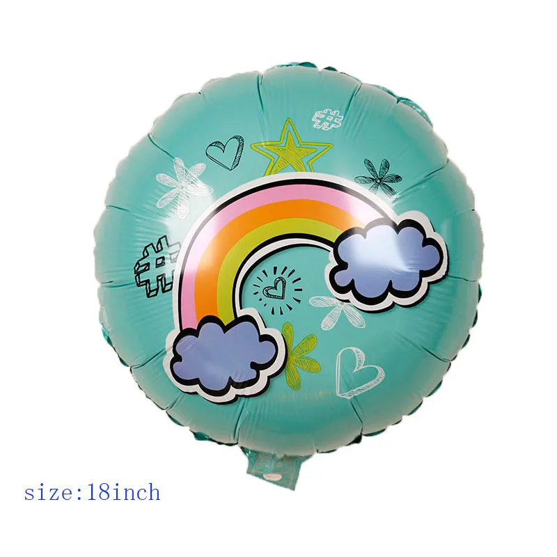 1 шт., 18 дюймов, радужные воздушные шары из алюминиевой фольги с изображением улыбки и облака, украшения для дня рождения, свадьбы, детей, малышей, розовые, синие шары - Цвет: 18R027B28 blue