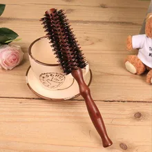 Круглый зажим для волос расческа парикмахерская керлинг кисти ручкой парикмахерские зубная щетка для волос Антистатические Салон хвост практичный Кофе расчески
