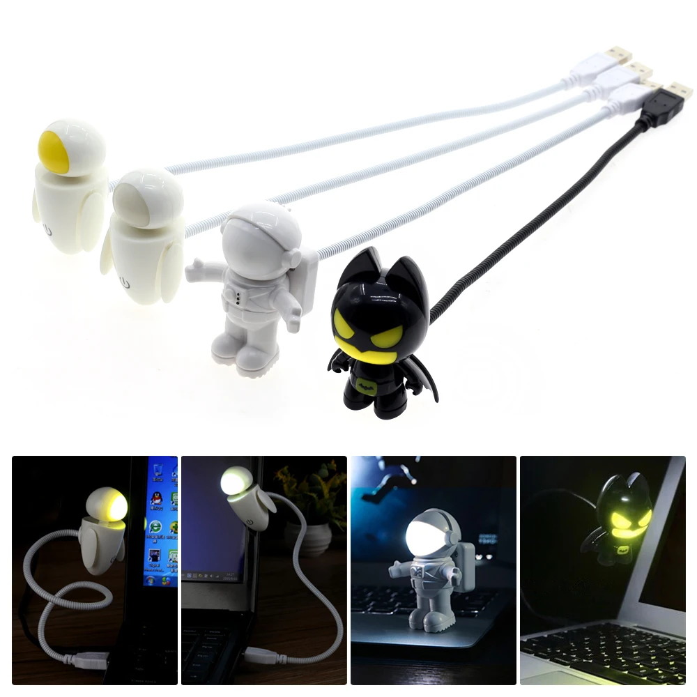  USB LED Night Light Astronaut Spaceman Batman EVEA Adjustable Carton Nightlights For Computer PC La - 32913753463