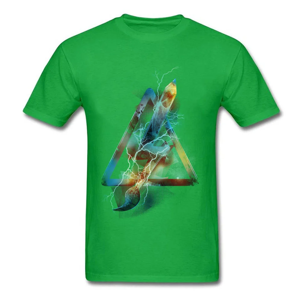 Men Tops Shirts High Tension Family Printing T-Shirt Pure Cotton Short Sleeve Printed On Tee-Shirts Crew Neck Wholesale High Tension green