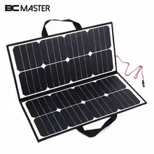 BCMaster 50W 18V Portable Outdoor Foldable Solar Panel Board Solar Power Charger For Battery