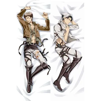 

Japan Male Anime Attack On Titan Levi Rivaille Jean Kirstein Otaku Dakimakura Gifts Bedding Hugging Body Pillow Case 150x50 CM
