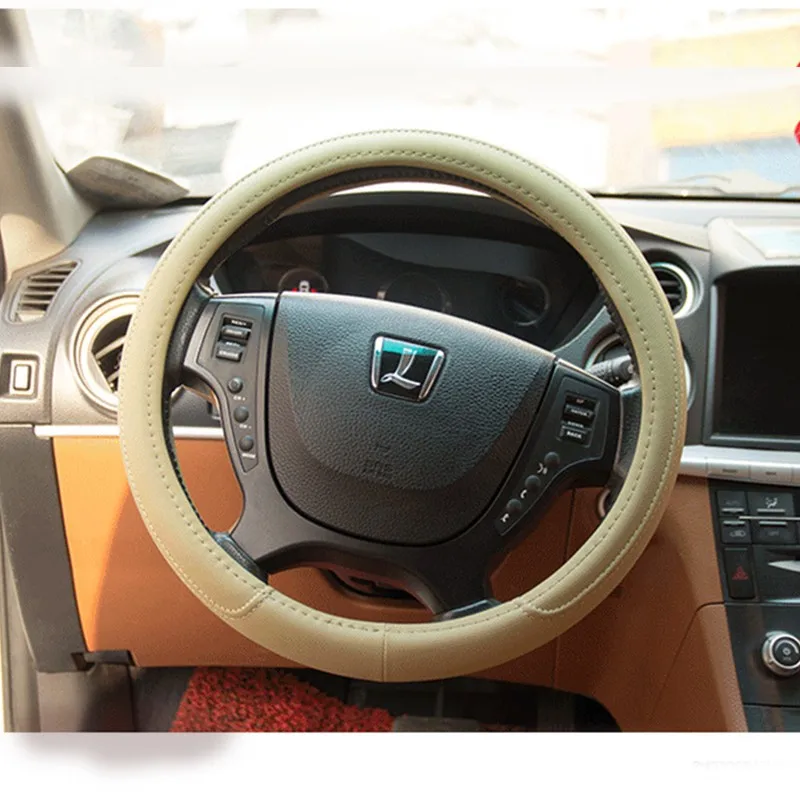 

1pcs Auto Accessories Fashion PU Leather Steering Wheel Cover 38CM Diameter Car Cover 3 Colours