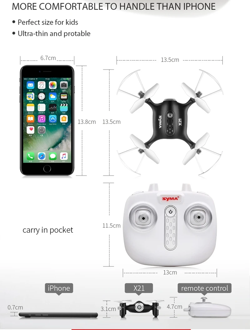 Syma X21 Small Pocket Drone RC Helicopter Auto Hover 3D Flip Mode 2.4G 4CH 6Aixs Headless Mode Mini Quadrocopter Best Kid Gift (11)