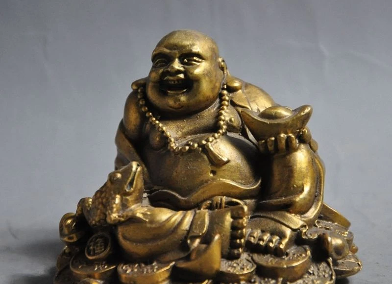 

chinese Buddhism brass wealth spittormoney happy laugh Maitreya Buddha statue