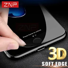 ZNP 3D мягкий полный охват закаленное Стекло для iPhone 6 6 S 9 H Экран протектор Защитная сетка Плёнки для iPhone 7 8 6 Стекло крышка