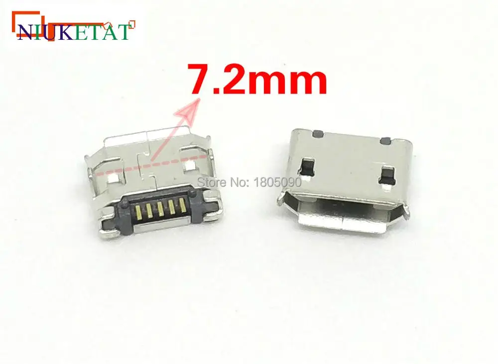 100 шт. мини коннектор micro USB 5pin DIP2 7 2 мм короткий контакт 5P порт для зарядки usb