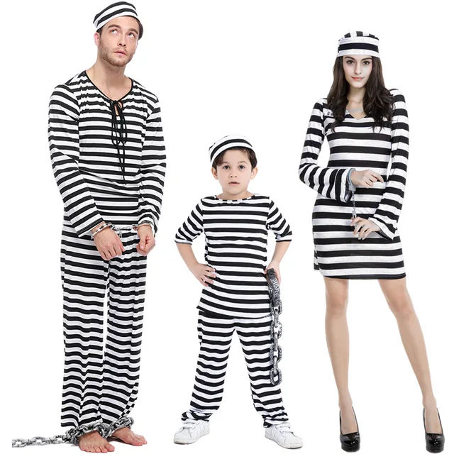 parent child halloween costume lovers prisoners cosplay family costume girls boys kids clothes exotic festival