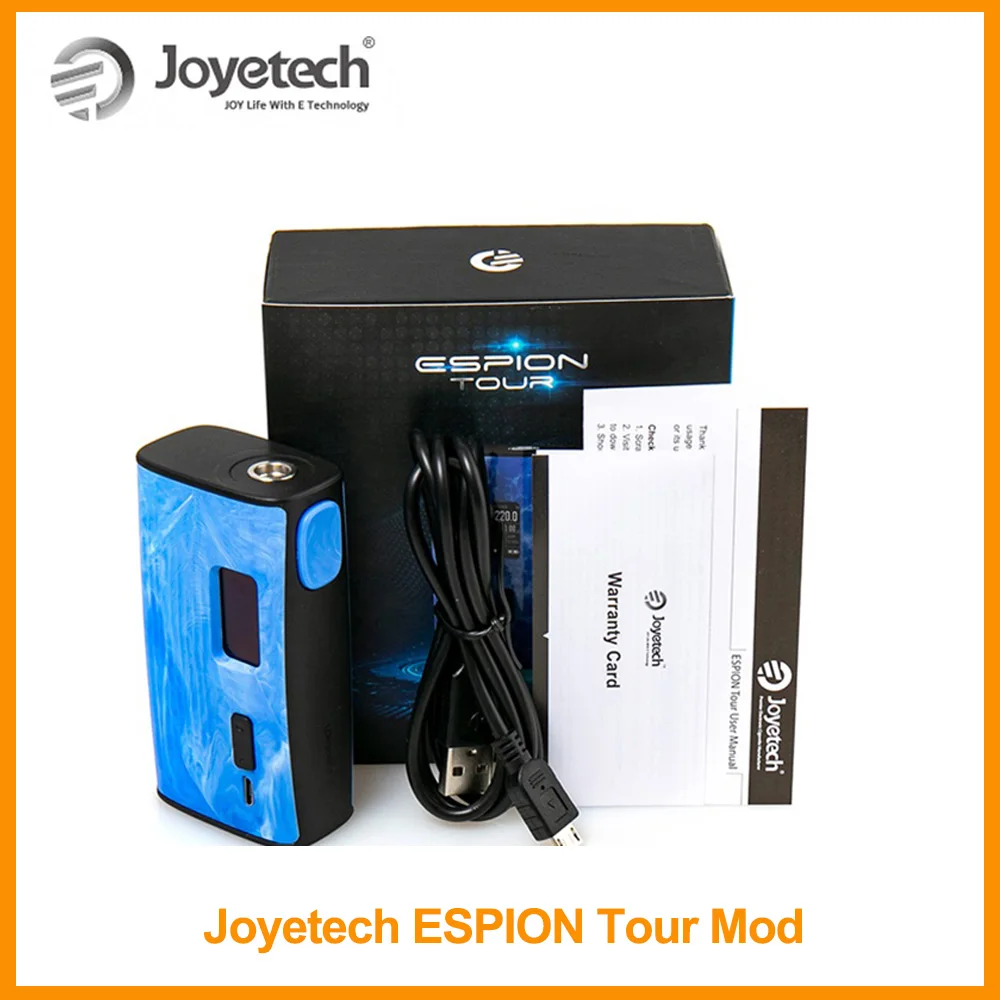 

Big Sale Original Joyetech Espion Tour Box Mod 220W Output Wattage POWER/TEMP(NI/TI/SS)/TCR Mode Electronic Cigarette