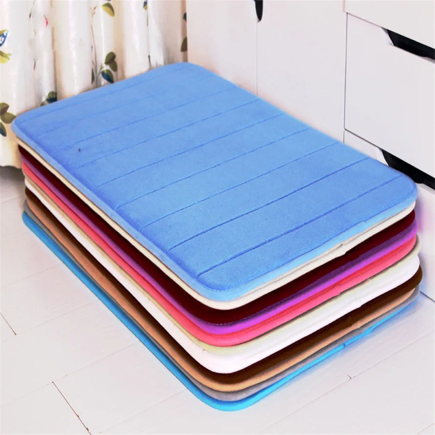 

Thick Coral Fleece Memory Cotton Carpet Mat Bathroom Kitchen Absorbent Non-slip Mat