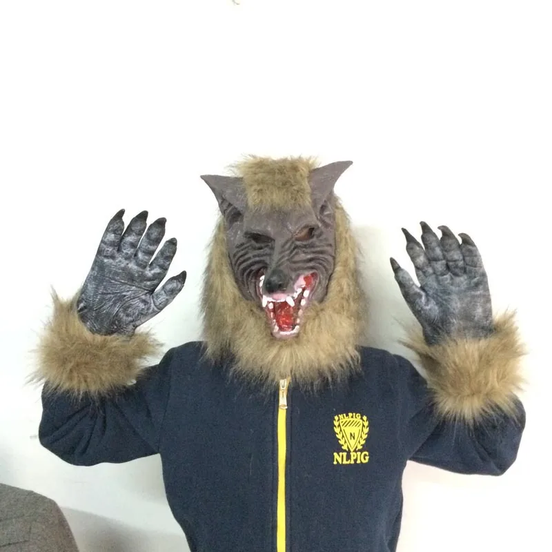 Kigurumi костюм для косплея на Хэллоуин косплей карнавал маска реквизит horor волка +
