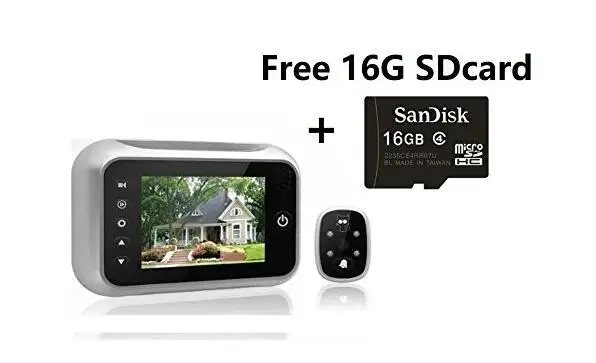 

3.5" LCD color Screen Digital Door Peephole Viewer Camera Photo Video Record Doorbell IR Night + Free 16GB SD card